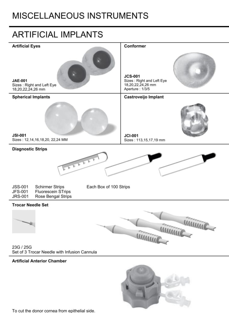 OPTHALMOLOGY Instruments
